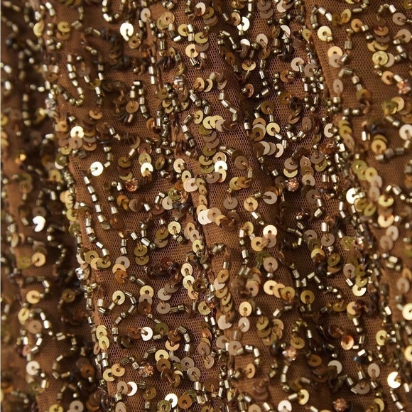 NWT Retrofete Alice Sequins Dress in Amber Brown - Picture 10 of 11